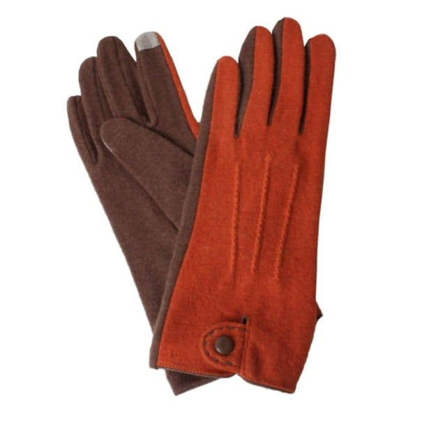 David & Young Womens Orange & Brown Colorblock Stretch Fit Texting & Tech Gloves David & Young Womens Orange & Brown Colorblock Stretch Fit Texting & Tech Gloves